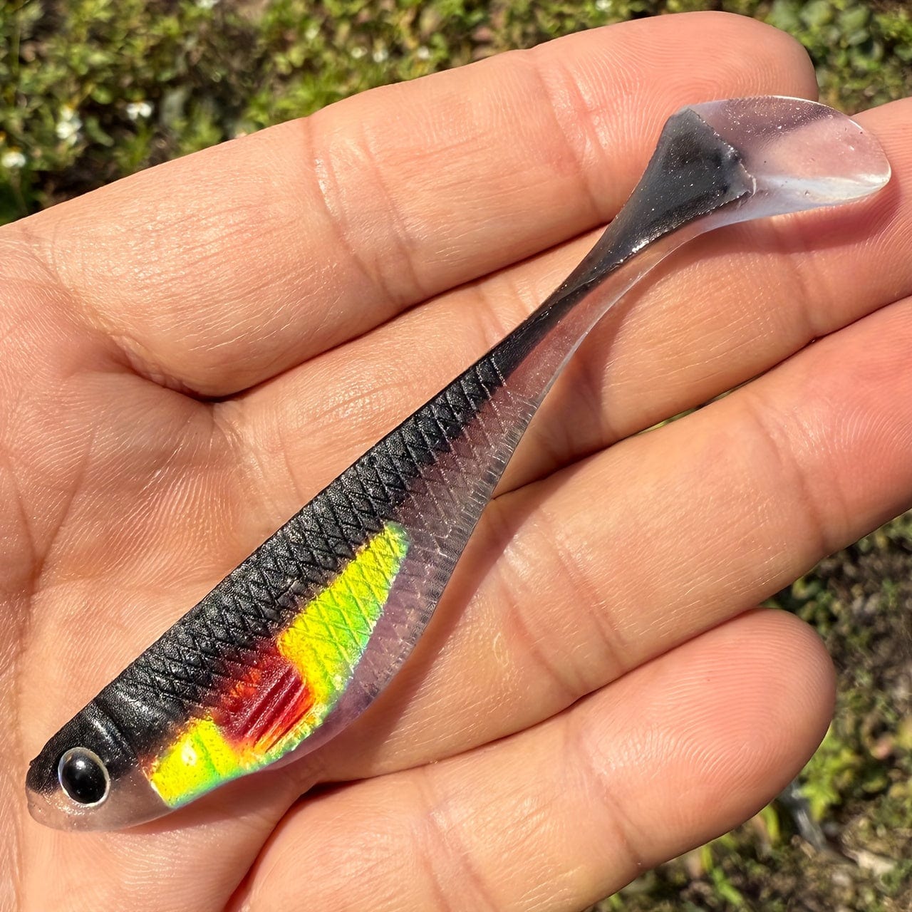4pcs Handcrafted Reflective Silicone Fishing Lure Black Re- 4pieces