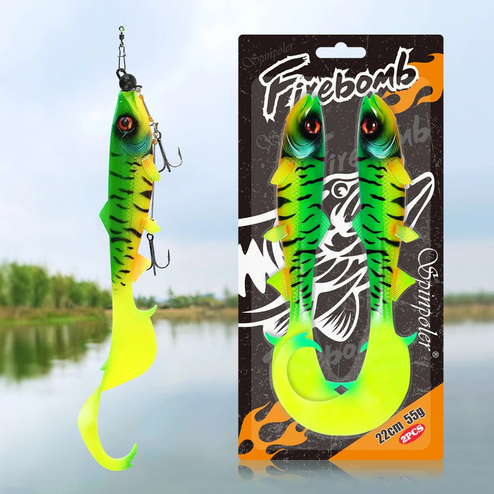 Wavy Tail Soft Swimbait 17.5cm 30g / 22cm 55g && 6.89in 1.06oz / 1.94oz 8.66in