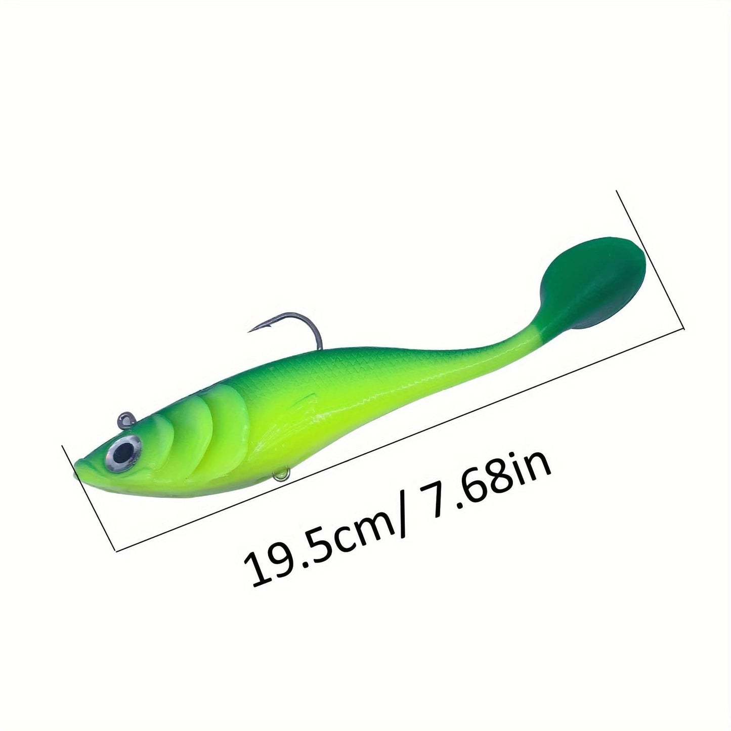95g Lead Head Soft Swim Bait Lure Green 19.5cm/ 7.68in 1pc