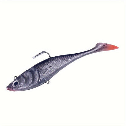 95g Lead Head Soft Swim Bait Lure New Silvery Black 19.5cm/ 7.68in 1pc