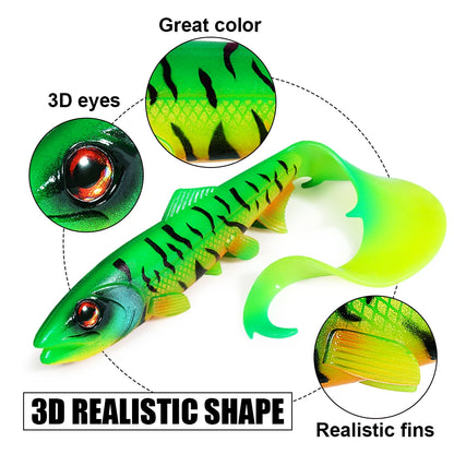 Wavy Tail Soft Swimbait 17.5cm 30g / 22cm 55g && 6.89in 1.06oz / 1.94oz 8.66in